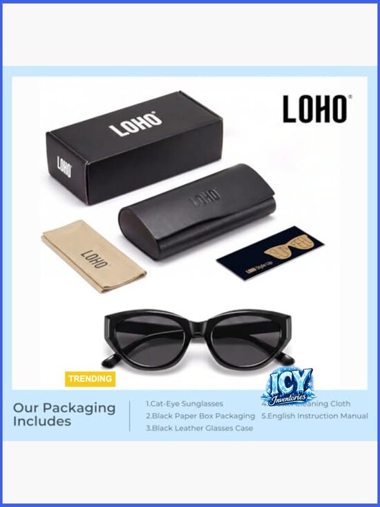 Retro Oval Acetate Cat Eye Sunglasses UV400 Polarized main image 6